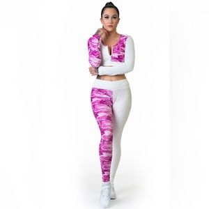 Pink Lips Active Wear 3 Piece